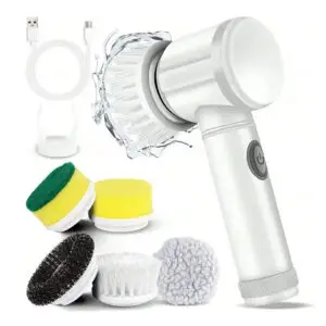 Electric Spin Scrubber, Bathroom Cordless Cleaning Brush Power Scrubber with 5 Replaceable Brush Heads, Electric Cleaning Brush