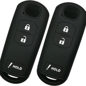 Qty(2) Black Full Protector Silicone Key Fob Cover Case Protector Shell for Mazda 3 6 CX3 CX5 CX7 CX9 SPEED3 Smart Key Remote 3 Buttons