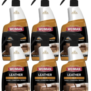 Leather Conditioner & Cleaner - Restores Surfaces, UV Protectants Help Prevent Cracking or Fading of Furniture, Sofa, Couch, Car Seats, Shoes, Purses, 6 Pack, 22 Oz