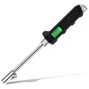 Digital Tire Pressure Gauge, 230 PSI 4 Settings Heavy Duty for Car Bicycle with Larger Backlit LCD Flashlight and Non-Slip, Black