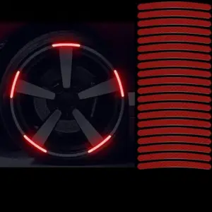 4PCS Car Accessories Car Stickers Reflective Warning Sticker Wheel Eyebrows Door Opening Sticker Diamond Wheel Reflective Strip