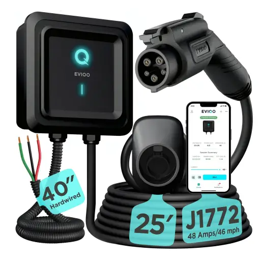 Wall Connector - Electric Vehicle (EV) Charger - Level 2 - up to 48A with 24' Cable