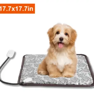 Pet Heating Pad Dog Cat Electric Heating Mat Waterproof Adjustable Warming Blanket with Chew Resistant Steel Cord Case
